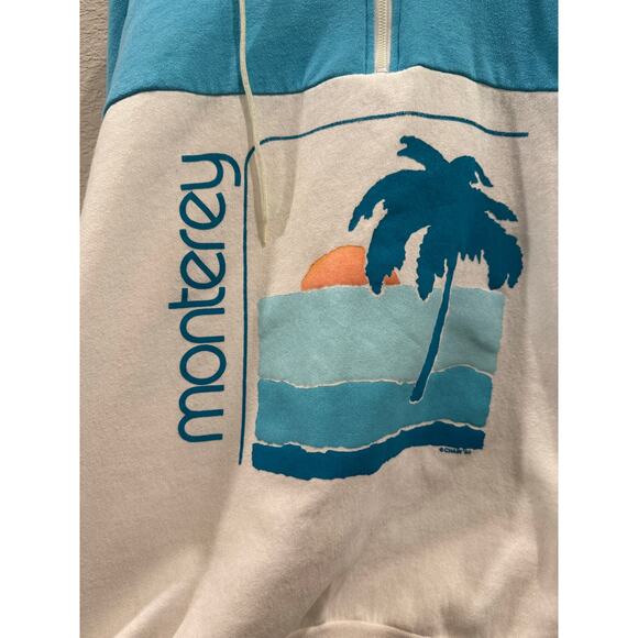 Monterrey 1988 Vintage White & Blue Pullover Sweater XL Made in USA - Picture 2 of 8